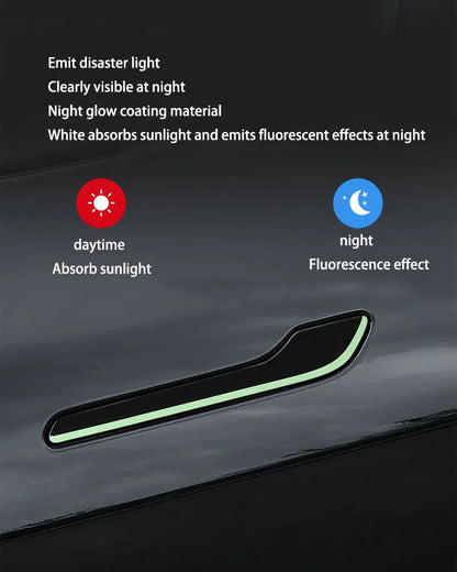 Tesla Model 3/Y Car Door Handle Stickers – Anti-Scratch, Luminous & Scratch-Resistant Car Accessories