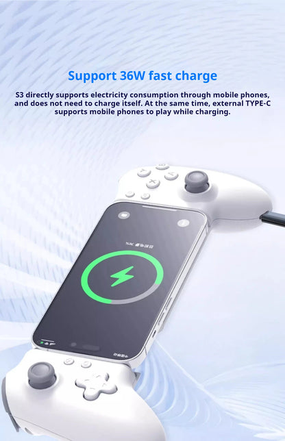 Memo S3 Gamepad Type-C Mobile Controller – Hall Effect Stretch Handle, Joystick for Android, PS Cloud Gaming, Customizable