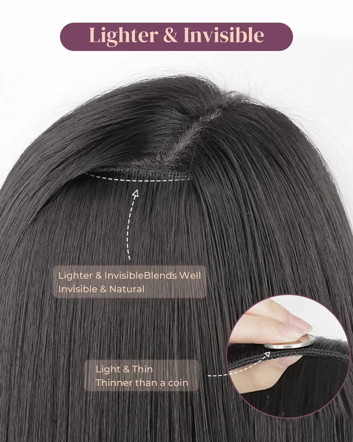 Clip-In Hair Extensions – Thick & Long Lace Weft Synthetic Hairpieces for Women