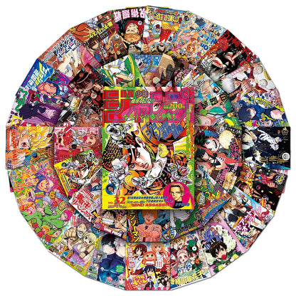 Anime Sticker Pack - One Piece Jujutsu Kaisen Dragon Ball Cartoon Decals for Kids DIY Car Wall Laptop Decoration