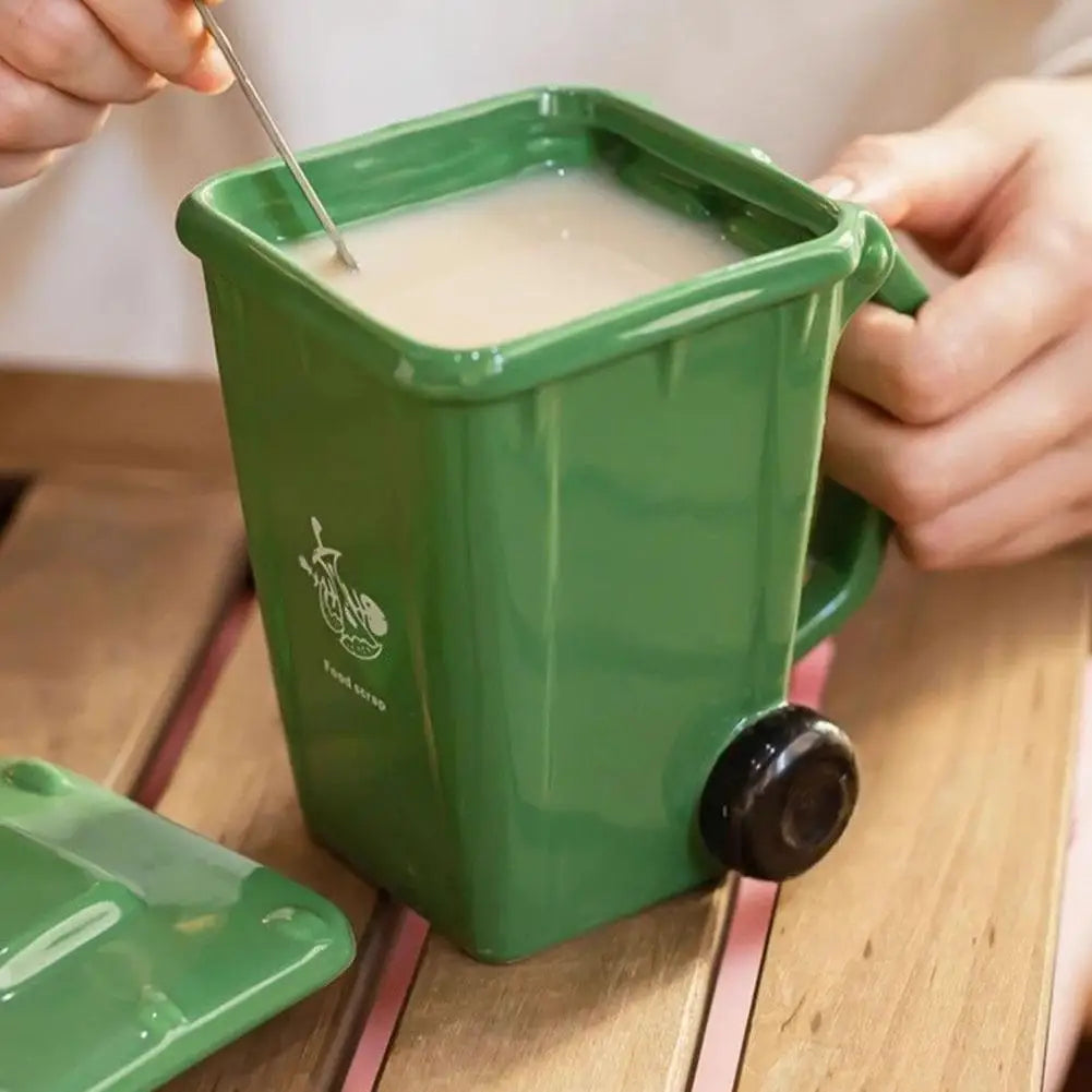 400ml Trash Can Design Mug - Creative Coffee & Milk Cup for Office and Home