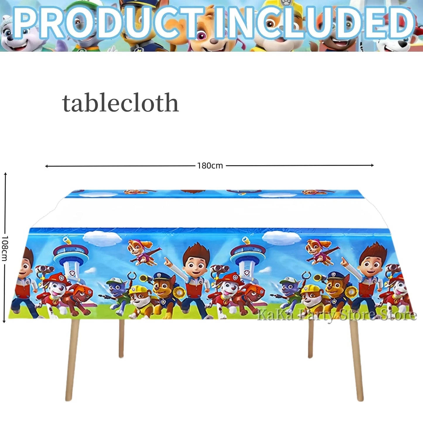 PAW Patrol Birthday Party Supplies Set – Tablecloth, Plates, Cups & Balloons Kids Party Decor for Birthday, Baby Shower & Favors