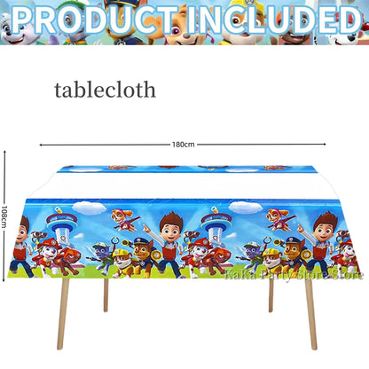 PAW Patrol Birthday Party Supplies Set – Tablecloth, Plates, Cups & Balloons Kids Party Decor for Birthday, Baby Shower & Favors