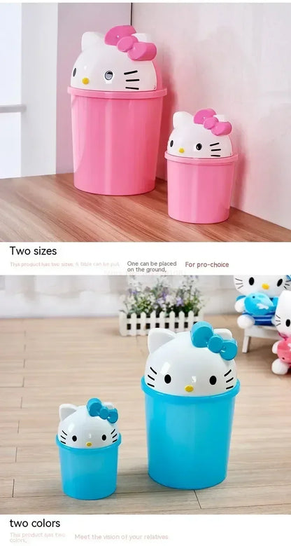 New Sanrio Hello Kitty Kawaii Dustbin – Trash Can for Living Room, Bedroom & Toilet