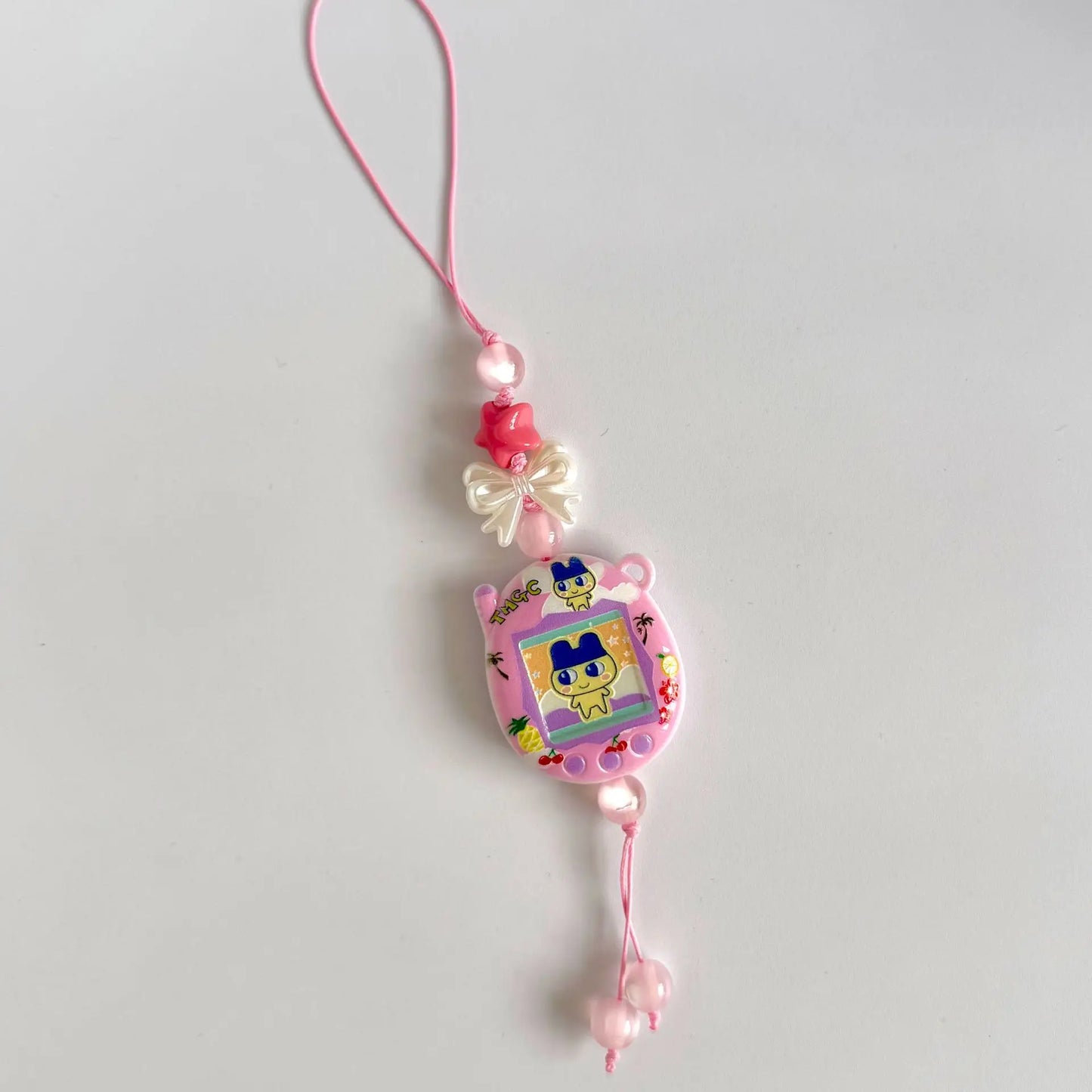 Tamagotchi Phone Strap - Y2K Retro Digital Pet Beaded Keychain Charm for Girls