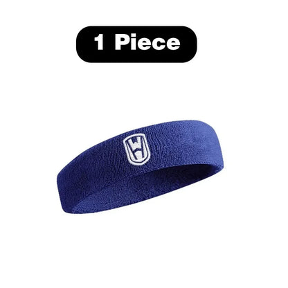 WOSWEIR Cotton Sports Headband - Elastic Sweatband for Basketball, Gym, Tennis & Fitness Activities