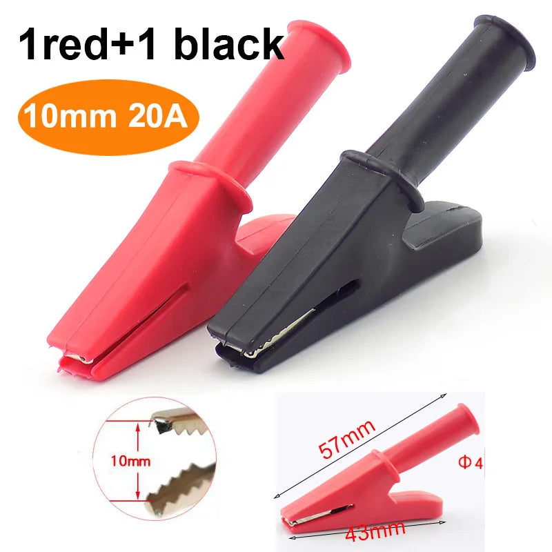 Alligator Clip Banana Plug Adapter - 10A-50A Insulated 2mm/4mm Multimeter Test Lead Clips