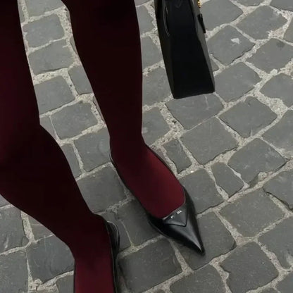Red Women’s Tights - Super Elastic Plus Size Pantyhose Stockings for Y2K & Everyday Wear