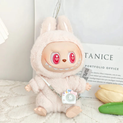 Cartoon Camera Phone Bag for Labubu Crybaby — 10-15cm Cotton EXO Plush Doll Accessories