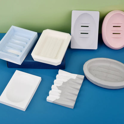 DIY Silicone Soap Dish Mold – Epoxy Resin Soap Holder with Drain, Practical Storage Box for Home Decoration