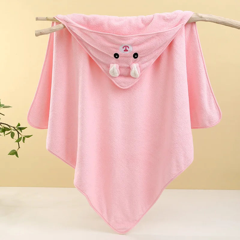 Cute Baby Bath Towel – Soft, Absorbent Newborn Swaddle Wrap Blanket for Girls & Boys