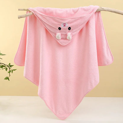Cute Baby Bath Towel – Soft, Absorbent Newborn Swaddle Wrap Blanket for Girls & Boys