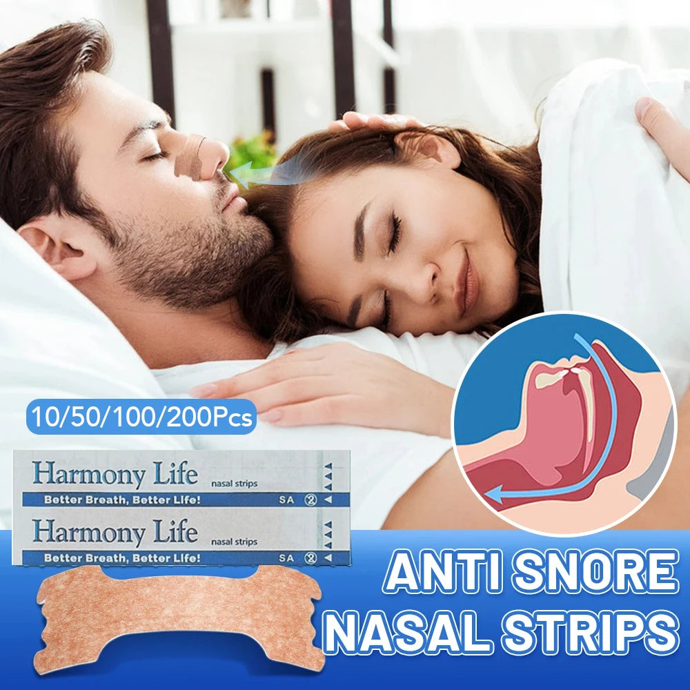 10/30/50/200pcs Nasal Strips — Extra Strength Transparent Anti-Snoring Patches for Better Sleep