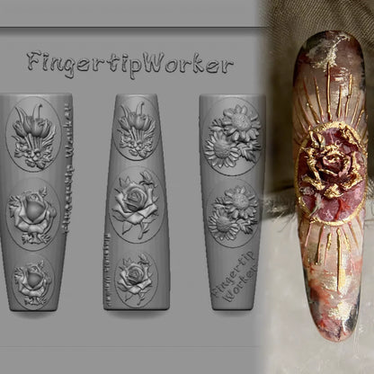 Snake Lolita Bow, Mushroom, Rose, Lotus, Bear 3D Acrylic Nail Mold - DIY Silicone Nail Decorations & Nail Art Products