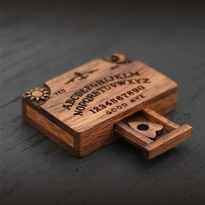 Handmade Miniature Ouija Board | Wooden Talking Spirit Board with Planchettes for Divination