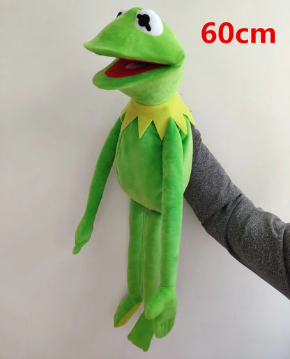 60cm Kermit the Frog Plush Doll - Soft Stuffed Frog Hand Puppet Toy for Kids, Christmas, and Halloween Gifts