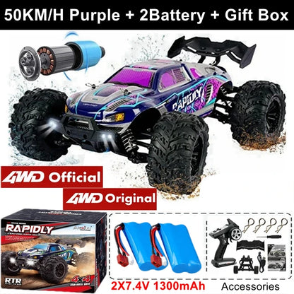 4WD Remote Control Car – Off-Road 4x4 RC High-Speed Buggy Truck, Brushless 50/80KM/H Drift Racing Toy for Kids & Adults