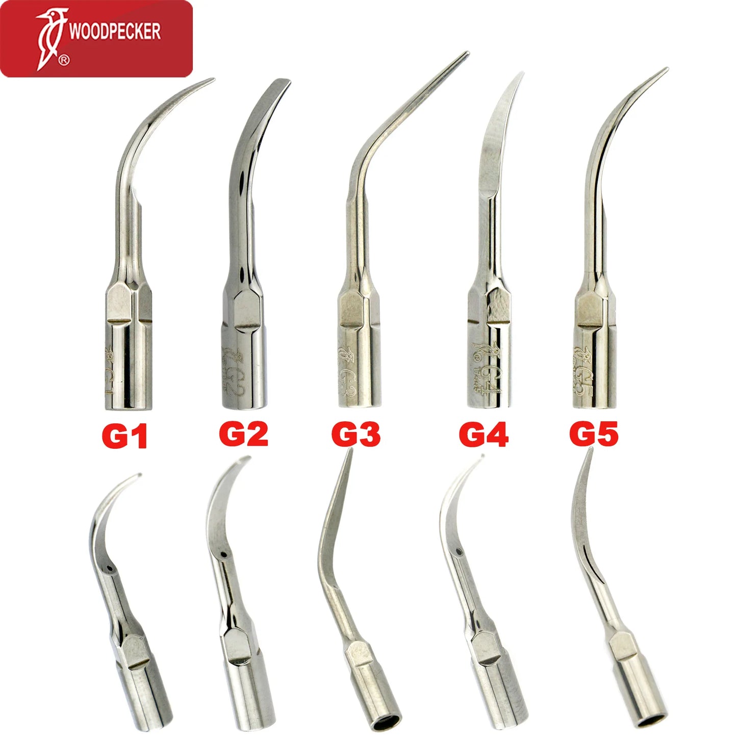 Woodpecker Dental Scaler Tips – Ultrasonic Tooth Cleaning, Endo & Perio Scaling Tips, Fit EMS UDS Scaler Handpiece