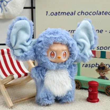 17cm Labubu Doll Clothes – Cute Dress-Up Plush Animal Set with Elephant Outfit, Fashionable & Fun