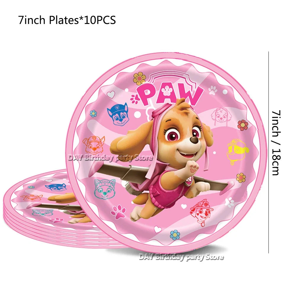 Paw Patrol Kids Birthday Party Supplies Set – Cups, Plates, Napkins, Gift Bags & Cake Toppers Decorations Kit