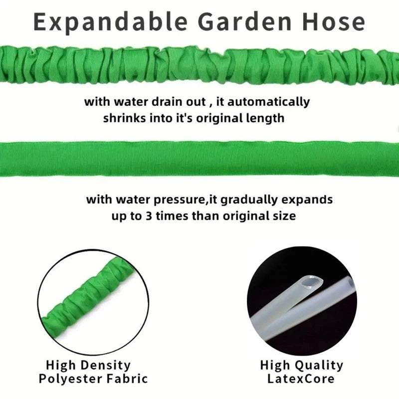 2024 Expandable Magic Garden Hose – High-Pressure Water Gun with 7 Spray Functions for Car Wash & Home Garden Watering