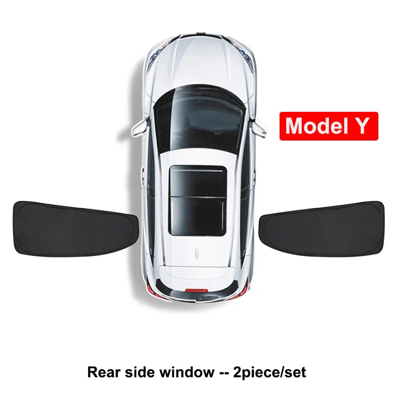 Tesla Model Y 2024 Window Sunshade - Privacy Front & Rear Side Window Shield Cover with UV Protection for Camping & Travel