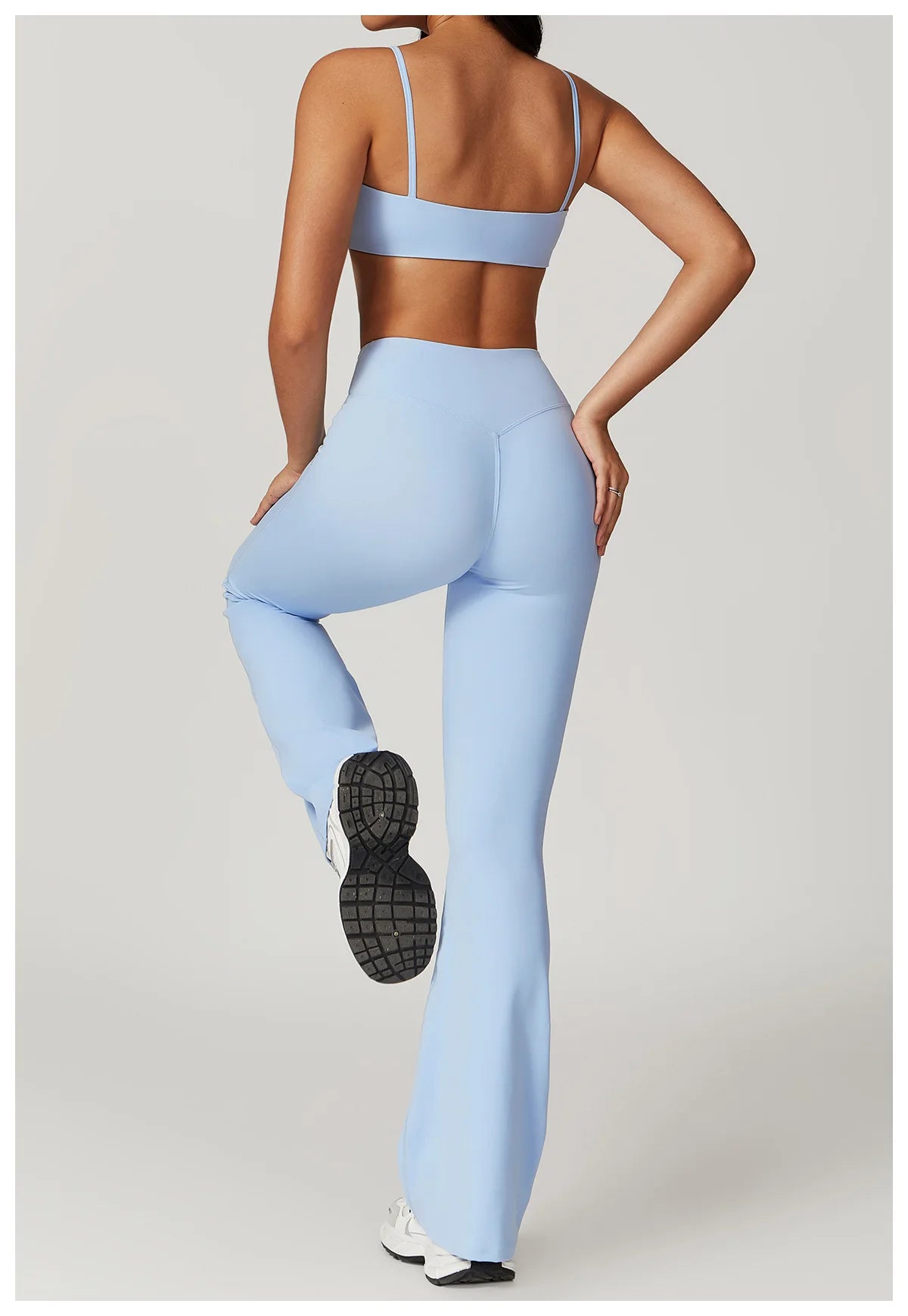 Women’s 2PCS Sportswear Yoga Set – Short Sleeve Crop Top & High Waist Leggings for Gym & Fitness