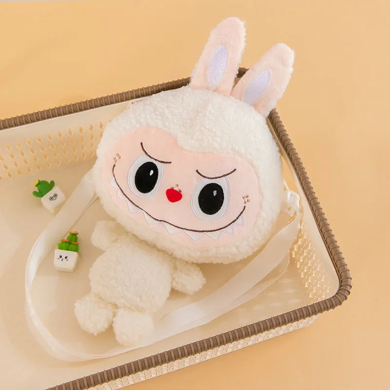30cm Labubu Cartoon Cute Doll Backpack – Shoulder Crossbody Toy Pouch for Outdoor Travel, Christmas Gift
