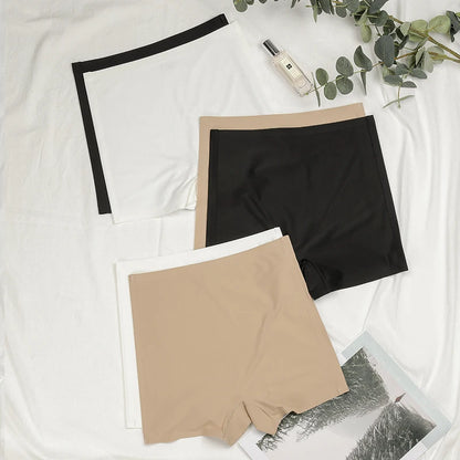 Seamless Ice Silk Biker Shorts — Solid Boxer Leggings for Women, Sports Yoga Pants & Comfortable Shorts