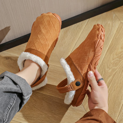 Chamois Leather Indoor Flip Flops – Warm Cotton Bedroom Slippers for Men & Women, Wide Toe Home Footwear