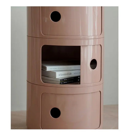 Nordic Round Bedside Table – Mini 2/3/4/5 Layer Cute Storage Cabinet, Creative Living Room & Bedroom Furniture