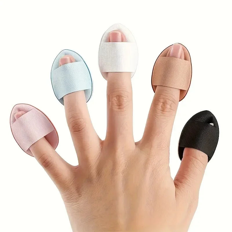 5/10Pcs Mini Finger Puff Foundation Sponge Set for BB Cream, Concealer & Powder - Makeup Applicator Tools