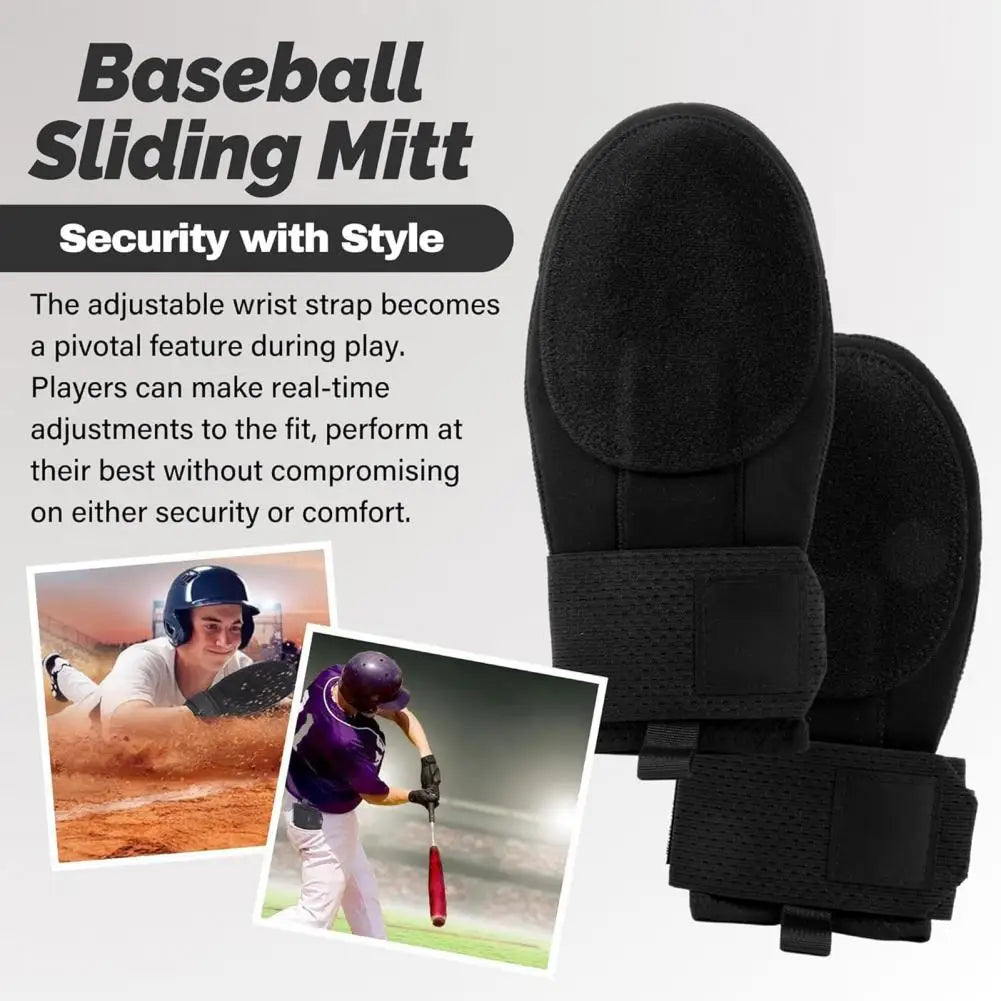 Baseball Sliding Mitt with Adjustable Wrist Compression Strap – Universal Left/Right Hand Glove for Youth & Adults