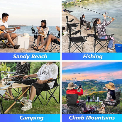 Outdoor Folding Chairs – Metal Camping & Fishing Chairs, Portable Hiking, Picnic, Beach, and Moon Sketching Stools for Tourists
