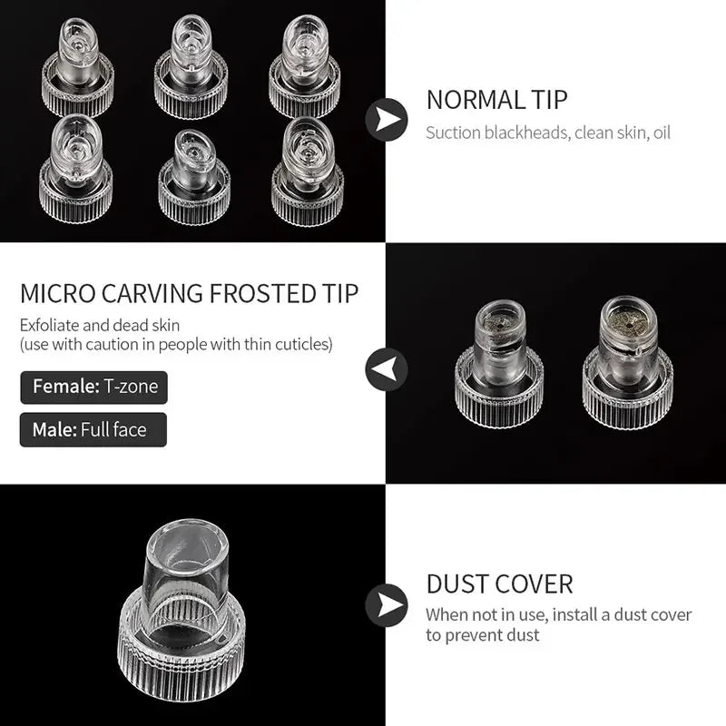 9PCS Hydro Dermabrasion Replacement Tips - H2O Water Oxygen Jet Peel & Hydrafacial Accessories