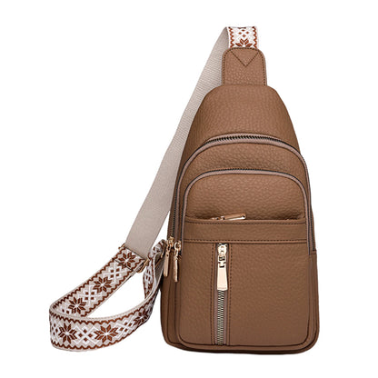 Fashionable Women’s Chest Bag – High-Quality PU Leather Waterproof Crossbody Messenger Bag for Travel & Cycling