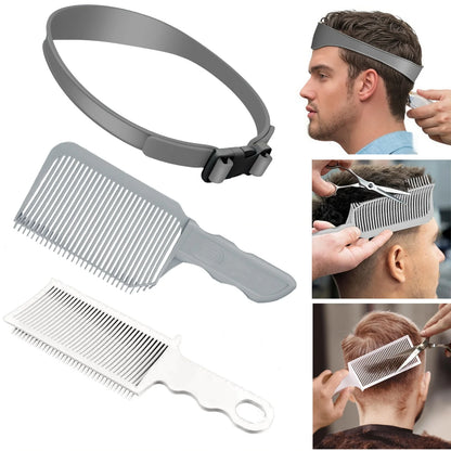 Barber Hair Comb Kit 1/2/3pcs – Flat Top & Fade Styling Comb for Men’s Haircuts
