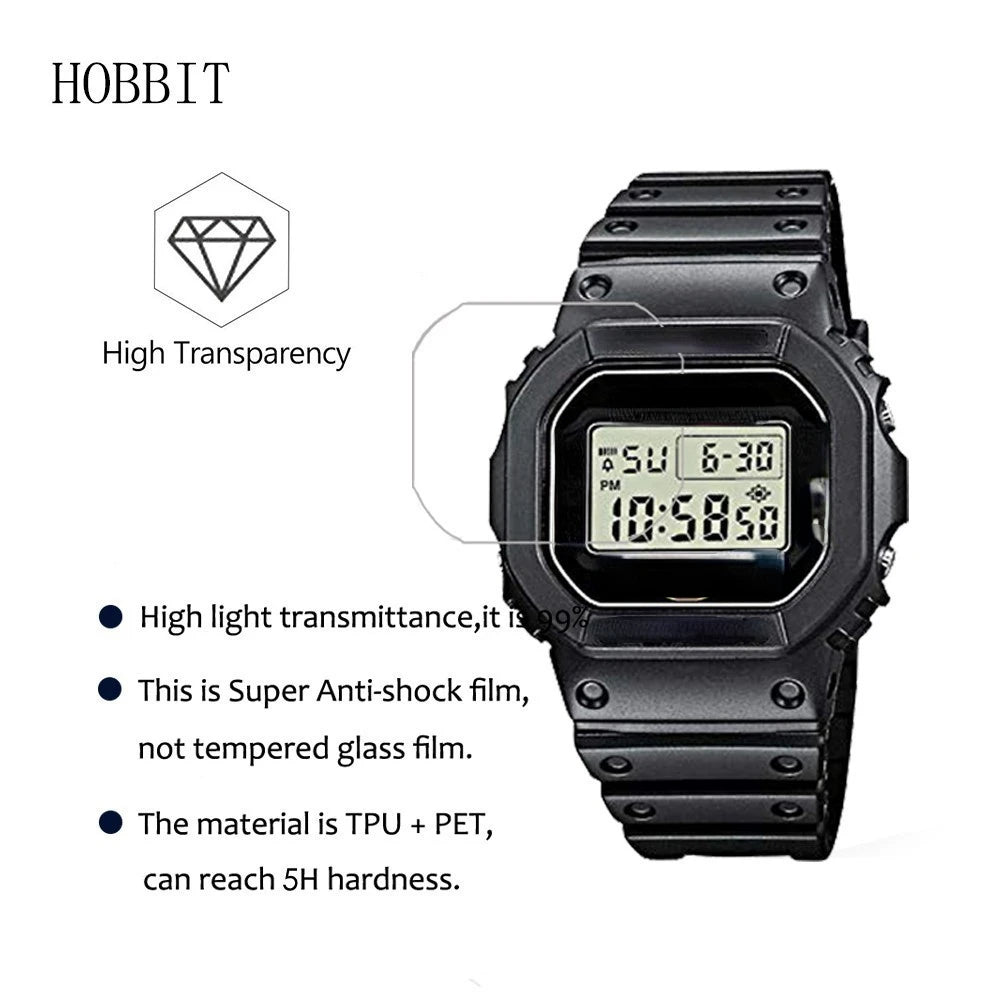 3-Pack Nano Explosion-Proof Screen Protectors for Casio DW-5600 DW-5610 - HD Clear Anti-Scratch LCD Protective Film