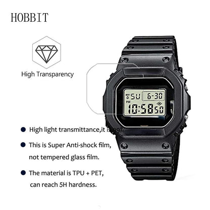 3-Pack Nano Explosion-Proof Screen Protectors for Casio DW-5600 DW-5610 - HD Clear Anti-Scratch LCD Protective Film