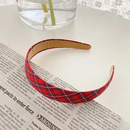 Vintage Red Woolen Velvet Headband – Women's Side Sponge Hair Hoop for Christmas & Fashion Accessories