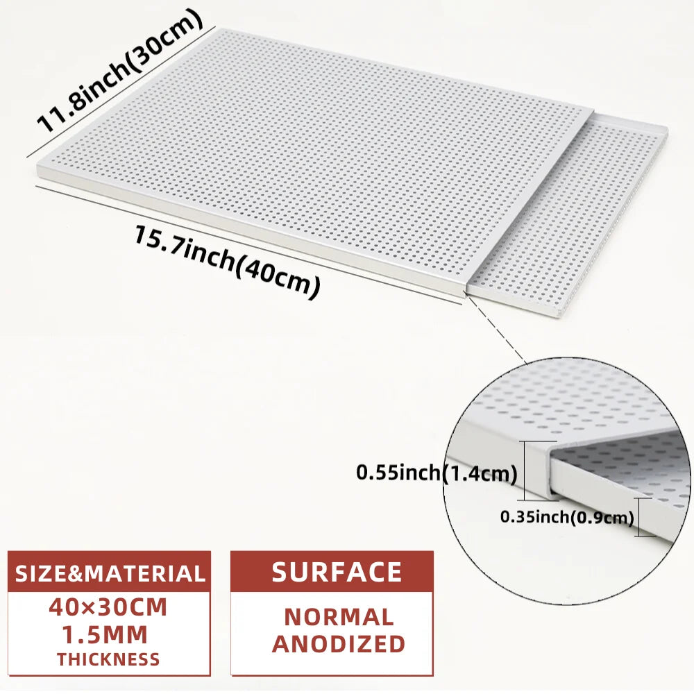 Puff Pastry Baking Tray – Rectangular Perforated Mille Feuille Pan for Oven & Bread