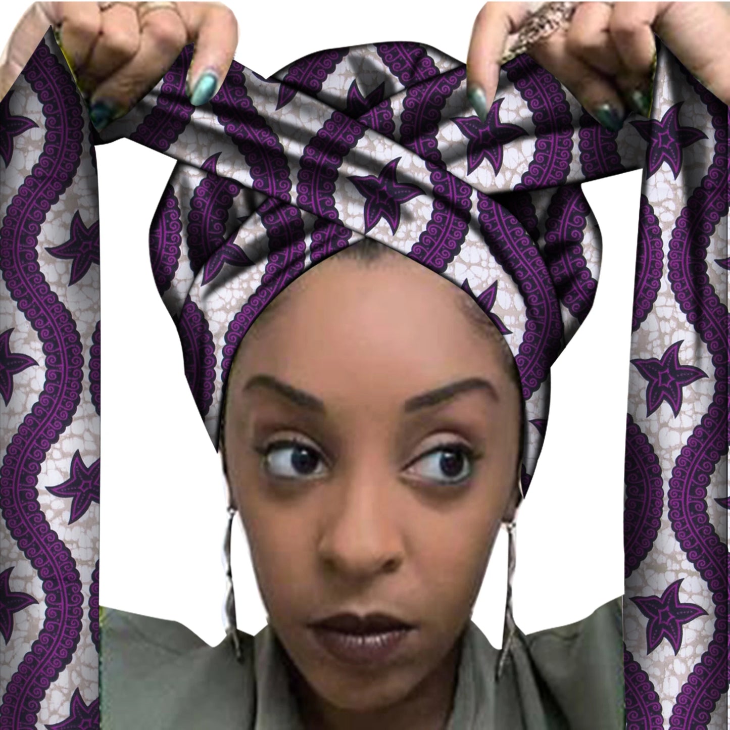 African Print Bonnet with Long Ribbon - Large Size Ankara Hair Wrap Cap for Women, Single Layer Head Cover