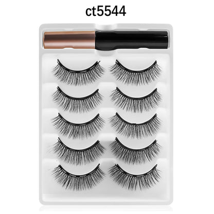 REDSIREN 5 Pairs Magnetic Eyelashes with Eyeliner – Reusable Thick Natural False Lashes
