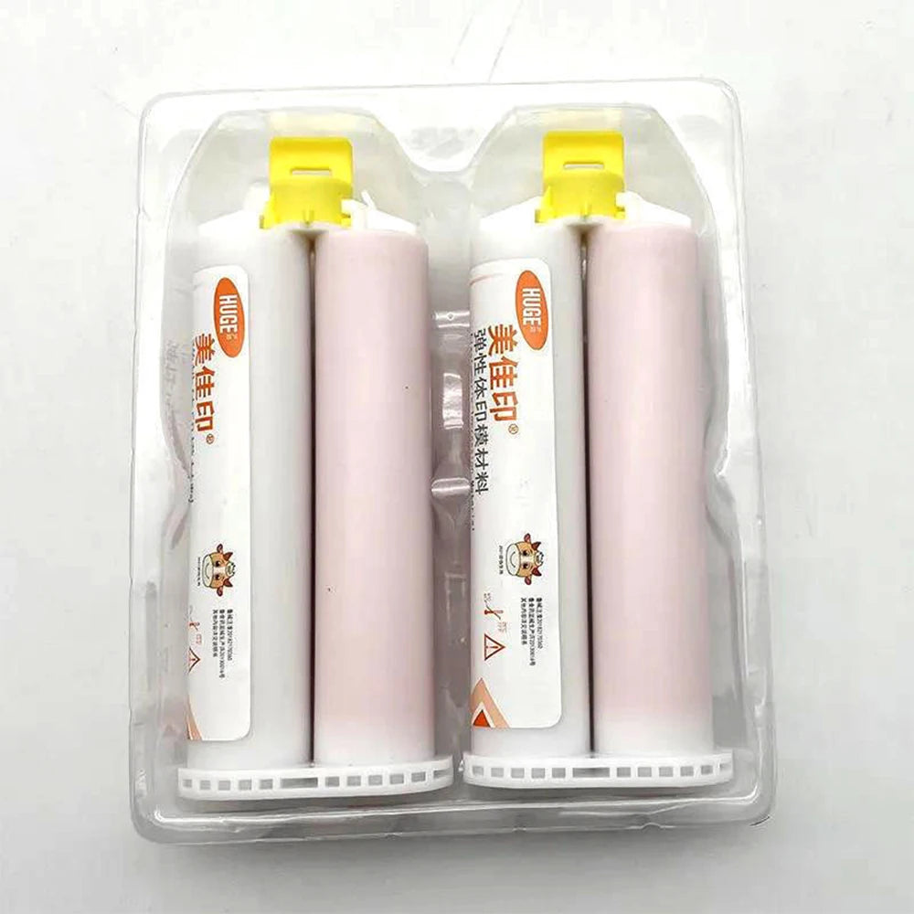 Dental Impression Light Body Silicone Rubber 50ml with Elastomeric Mixing Tips – Gum Bite Registration Material