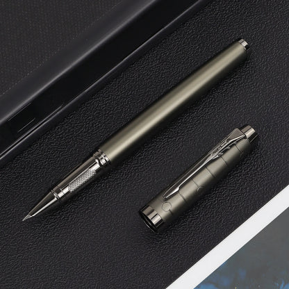 Luxury Gunmetal Fountain Pen - Stylish Metal Writing Pen with Mechanical Feel for Professional Use & Gifting