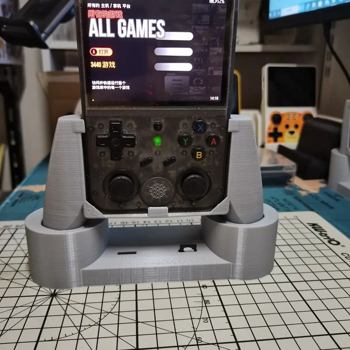 Gamepad Grip Handle for Anbernic RG353V/RG353VS, 3D Printed Palm Base, Display Table Hole Plate, Bracket Stand