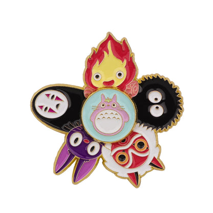 Grey Cat Enamel Pins 1-5PCS Set - Classic Anime Brooches for Backpacks, Bags & Fan Gifts