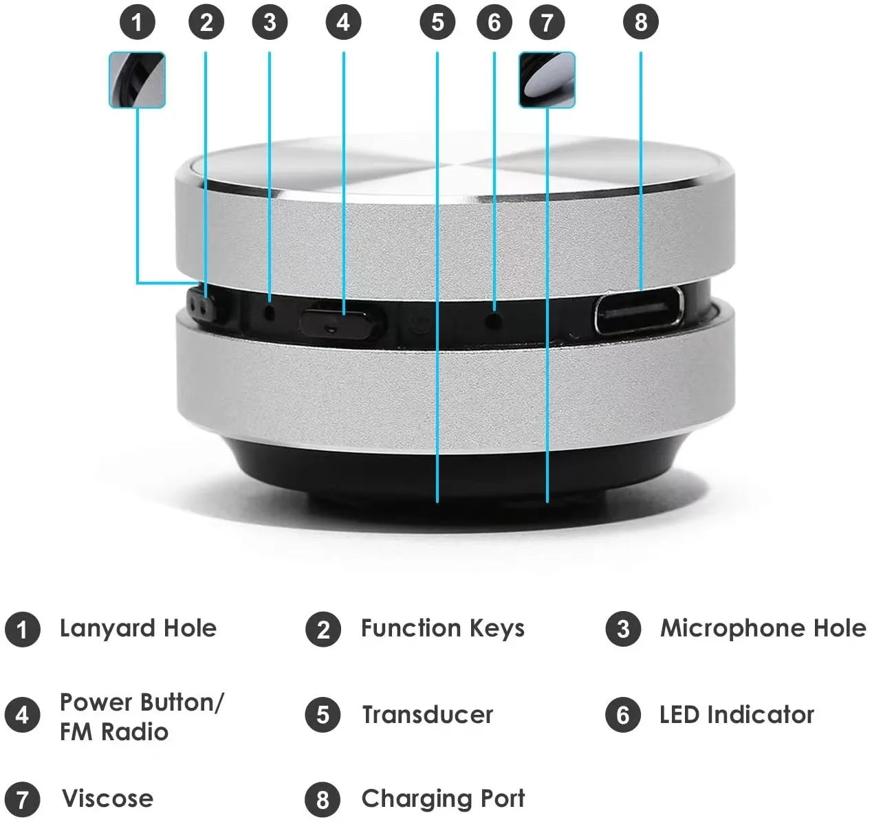 Bone Conduction Bluetooth Speaker – Vibration Stereo Audio, TWS Wireless Mini Portable Metal Speaker, Smallest Design