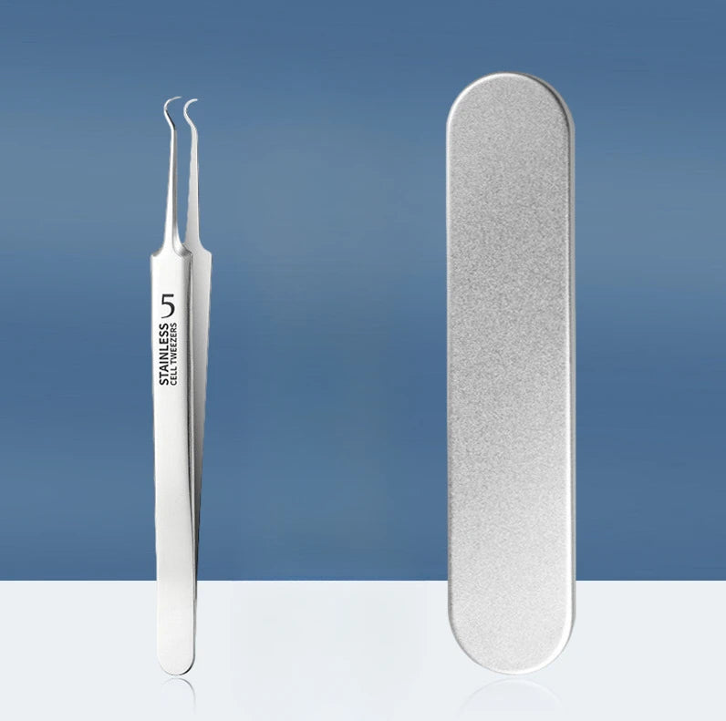 1/3/8PCS Stainless Steel Blackhead Removal Tool Set – Facial Tweezers, Acne Needles & Beauty Blackhead Removers