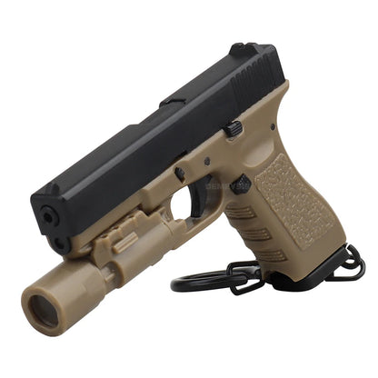Mini Tactical Pistol Keychain - G17 Model Gun Shape Detachable Key Ring Backpack Vest Decorative Accessory